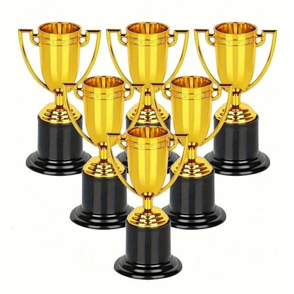 6pcs mini trophies gold trophies party gift trophies props award prizes competition ceremony party giftsW251125