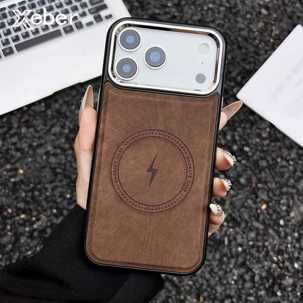 Luxury Wireless Charging Magnetic Leather Case For iPhone 17 16 15 14 13 12 11 Pro Max Plus For Bumper Shockproof CoverM251125