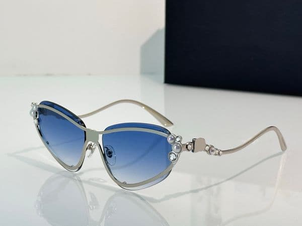 Fashion Sunglasses For Men and Women 2322 Popular Summer Outdoor Catwalk Beach Style Anti Ultraviolet Retro Plate Metal Oval Full Frame Glasses Random Box