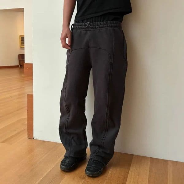 Mens High Street Elastic Drawstring Sweatpants Loose Casual Real Po Hip-hop Rap Streetwear Y2k Europe American Sports Pants 251125