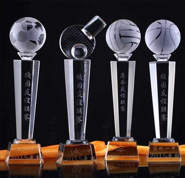 custom trophy--custom-made basketball football tennis ball game match crystal champion trophy CUP-BEST business birthday presentW251125