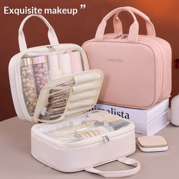 Cross-Border New Arrivals: Women's Large-Capacity Premium Portable Cosmetic Bag Travel Toiletry Pouch