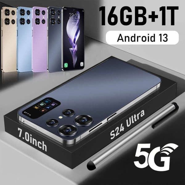 Global version Mobile S24ultra phone 7.0inch 7000mAh 48MP+72MP Hot-Selling 4G Android Phone 16G+1T Smartphone Wholesale