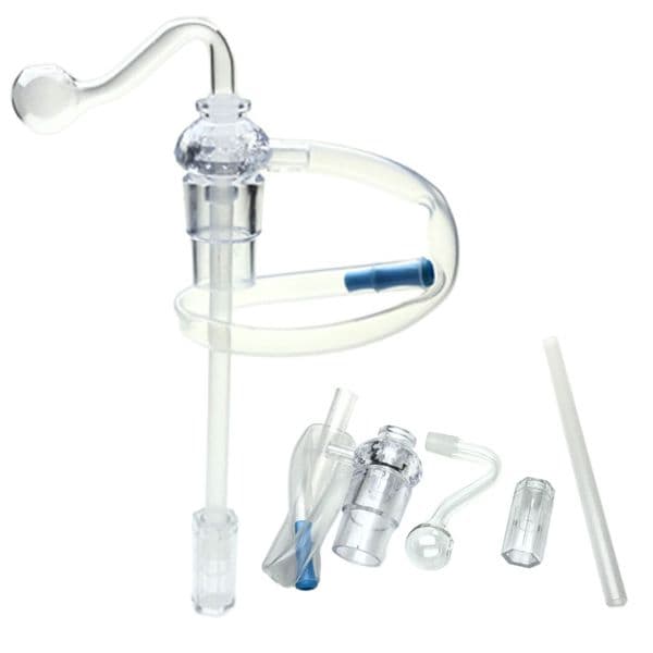 Goodsstore DIY Oil Burner Bong Set Acrylic Bottle Cap Silencer Filter Mute Glass Head Water Smoking Accessories