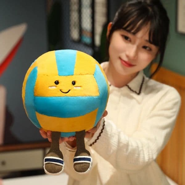 1 piece of 26cm soft sports volleyball plush doll with feet Kawaii decorative gift prop 250425BJ