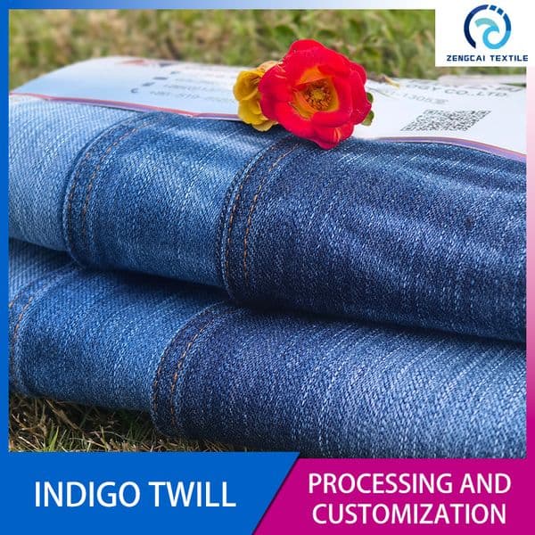 Indigo Twill Denim In Vintage Style With Full Width of 165CM