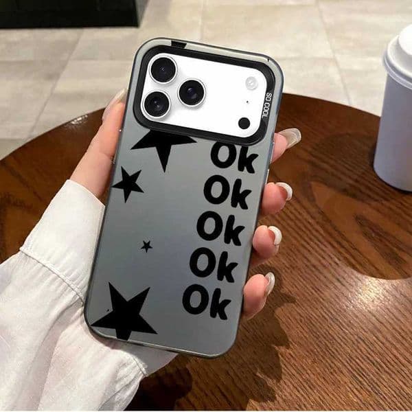 Ok pattern phone case is suitable for iPhone 17 16 15 14 13 12 11 Pro/ Max/Plus anti-fall and shockproof rear coverM251125