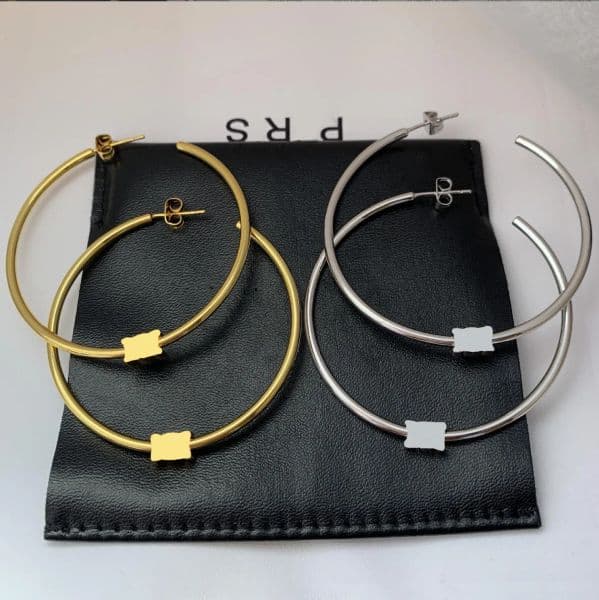 2025 Earrings Designer For Women French Retro Large C Earrings Luxury Exaggerated Gold Earrings With Gift Box For Party