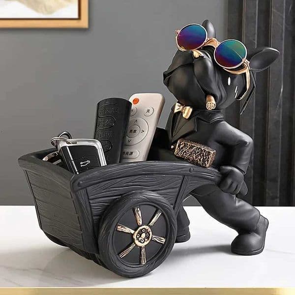Luxury Builder French Bulldog With Barrow Dog Statue Live room Decor Resin Sculpture Table Decoration Ornament Decor Dog Figurine Y251125