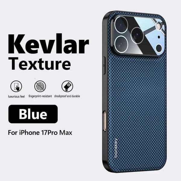 Luxury Matte Carbon Fibre Texture Glass Lens Protection Phone Case for iPhone 17 16 15 14 13 Pro Max Anti-drop Shockproof CoverM251125