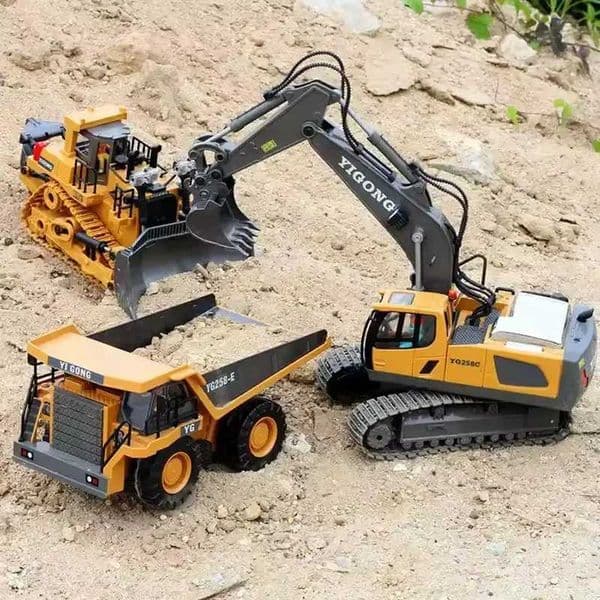 24G Remote Control Excavator Dump Truck RC Model Car Toy Professional Alloy Plastic Simulation Construction Vehicle Kids GiftsW251125