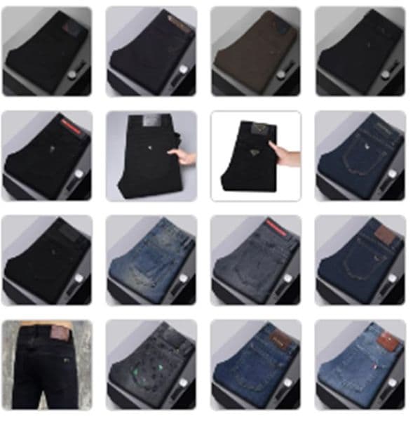 2023 Autumn New Mens vintage Stone Washed Ripped Slim Fit Elasticity jeans men's straight classic Casual Trousers Casual Skinny Straight Slim Jeans wholesale