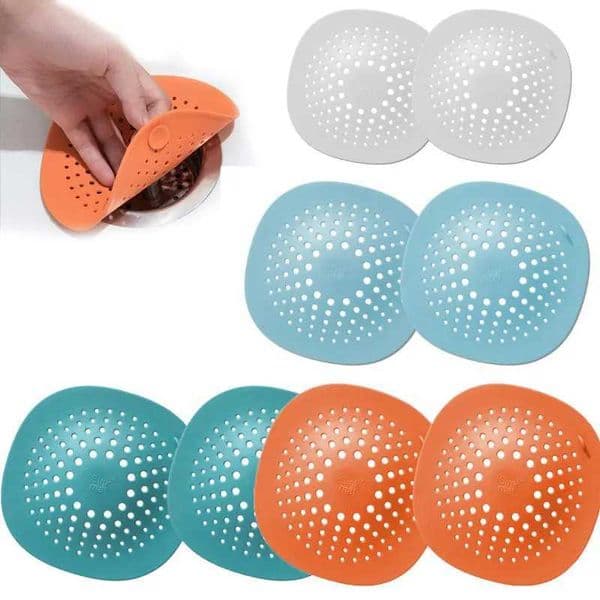 1 square drainage cover kitchen sink filter silicone hair plug with suction cup suitable for bathroom and kitchen X250425