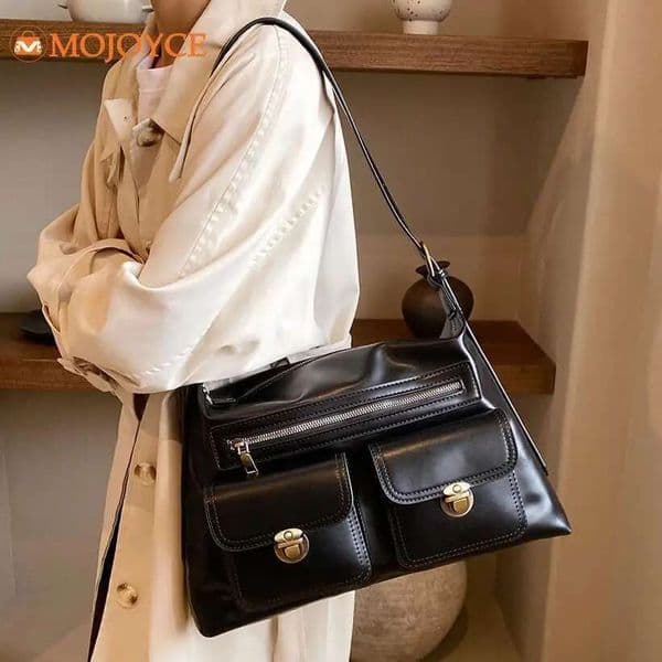 Designer Bag High Quality Ladies Crossbody Women Leather Solid Underarm Bags Winter Vintage Large Shoulder Multi Pocket Messenger Bag