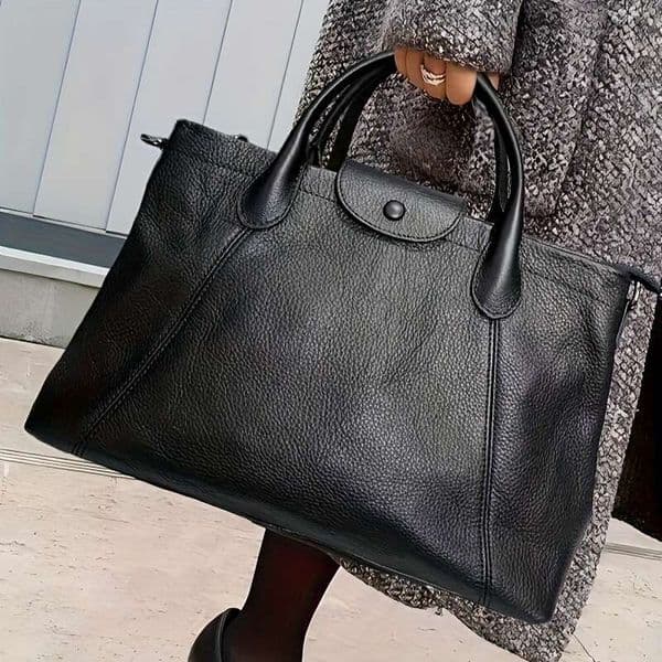 Bag Women Large Capacity, Detachable Shoulder Strap, Stylish Top Layer Cowhide Design, Perfect For Daily Use And Work, Ideal Holiday Gift, Work Handbag