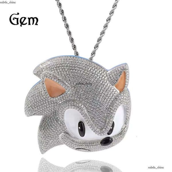 Factory Custom Initial GRA Letter Iced Out 925 Sterling Silver VVS Moissanite Rapper Necklace Hip Hop Pendant