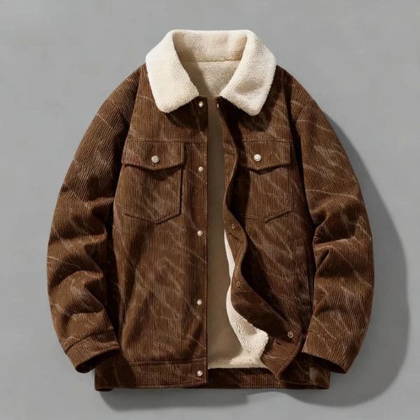 Autumn and Winter Mens Loose Casual Corduroy with Velvet for Warmth Comfort Fashion Trend High-quality Jacket for Men 251125