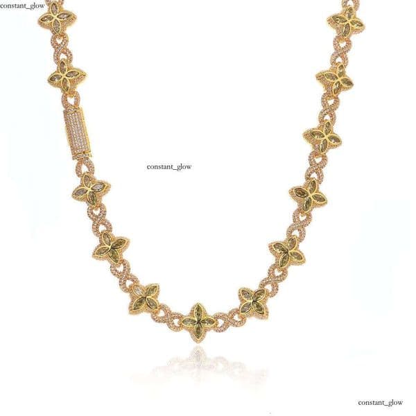 Factory ODM Custom Stock Men's Hiphop Boutique Jewelry Flower 925 Sterling Silver Women's VVS Moissanite Chain Necklace 0f