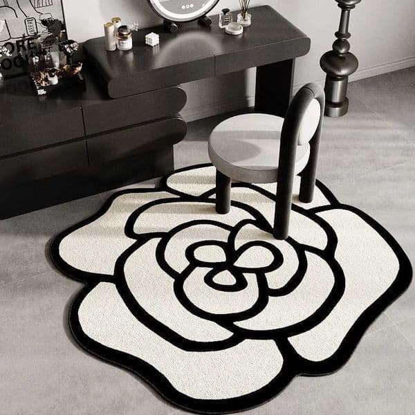 VIKAMA French Light Luxury Makeup Stool Carpet Wardrobe Carpet High-End Bedroom Dressing Table Chair Cushion Home Decoration H251222