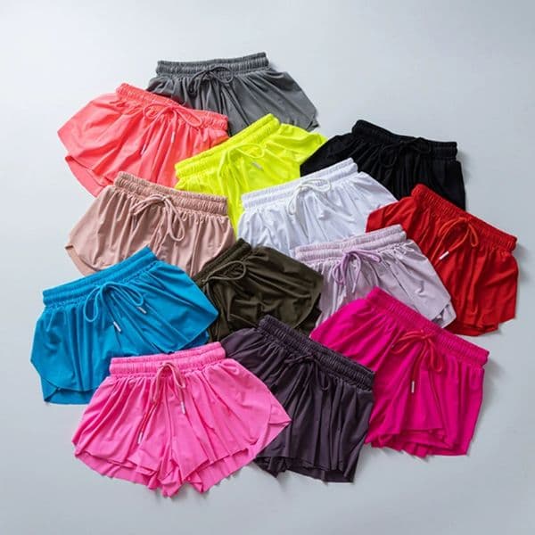 Women's yoga short adult and children's clothing sports quick drying running tennis with pocket drawstring breathable shorts Dance skirt