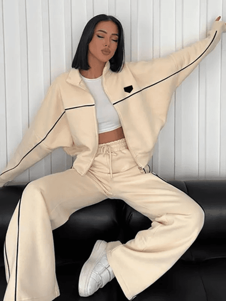 2025 autumn Women's Tracksuits 2pcs Suit Designer Tracksuit Women Wear Hoodie Coat Winter Warm stand collar Fashion Letters Designer Tracksuits Sets S-XL