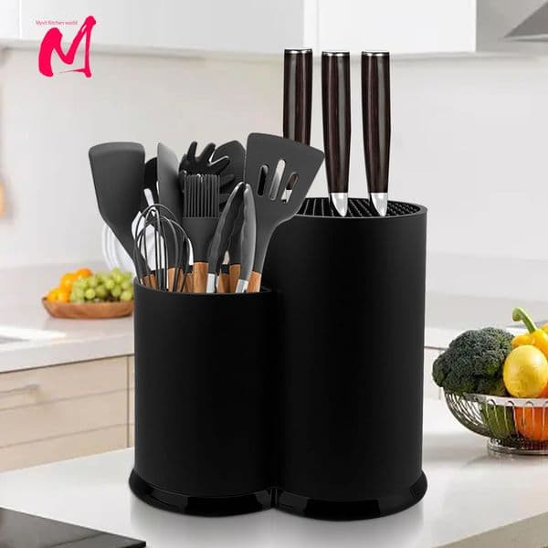 Knife holder Multi-Function Utensil stand Knife Block PP Flatware Drainer Storage Box Spoon Fork Kitchen Organizer Rack 251126