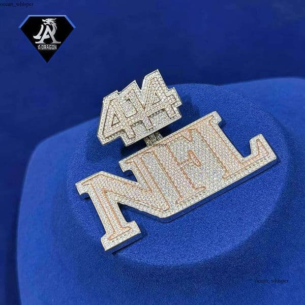 Men's GRA Hip-Hop Jewelry Personalized Custom VVS 18k Moissanite Letter Iced 925 Sterling 14k Silver Rapper Name Pendant