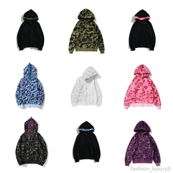 luxury kidsFashion Camo Full Zip Hoodie Men Women Hoodies Jacket Boys Girls Casual Outerwear Asian