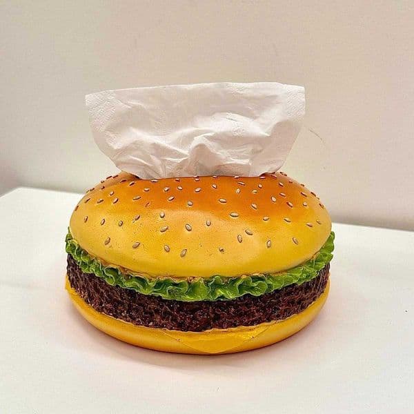 Hamburger tissue box creative American retro living room tissue box home fun decoration ornaments napkin holder Y251126