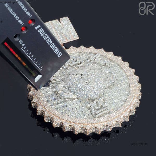 Custom Lab-Grown Name Hip-Hop Iced Out Vvs Lab-Created Moissanite Initial 18k 14k Chain GRA Pendant Unisex Jewelry