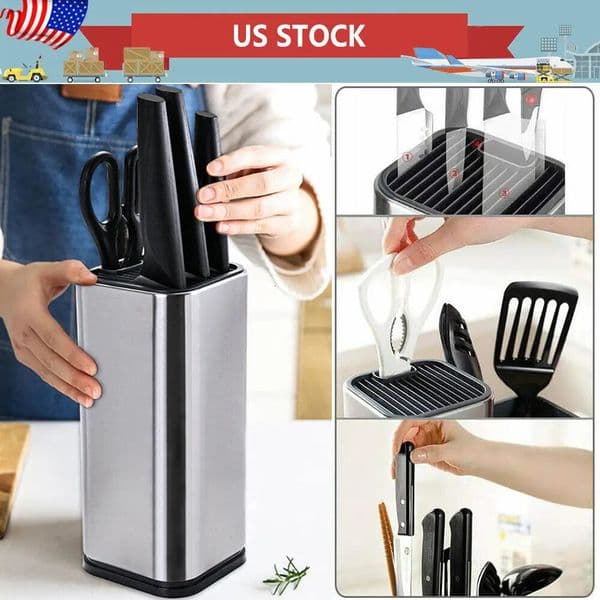 Multifun Stainless Steel Standing Knife Stand Knife Storage Utensil Knife Block Storage Tool For Chef Knife Meat Knife 251126BJ