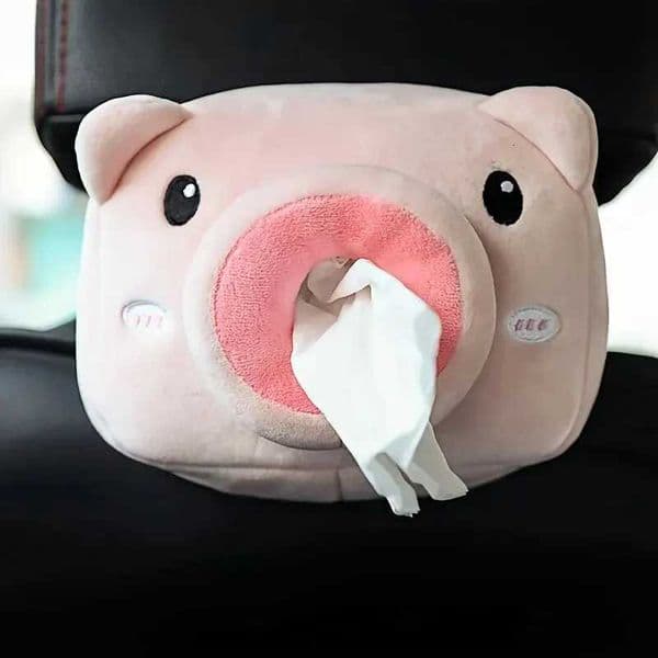 1pc Cute Cartoon Car Tissue Box Plush Napkin Holder Universal Auto Home Room Paper Case Animal Decoration Bracket Y251126