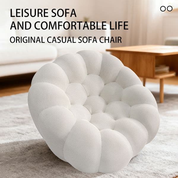 Living Room Furniture--Cloud-Shaped Single Sofa, Comfortable Upholstered Leisure Sofa---B-009