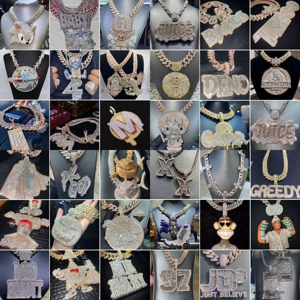 Custom Pass Moissanite Test Chain Iced Out Vvs Moissanite 925 Silver 18K Gold Hip Hop Letter Fine Jewelry IGI Necklace Name Pendant Man