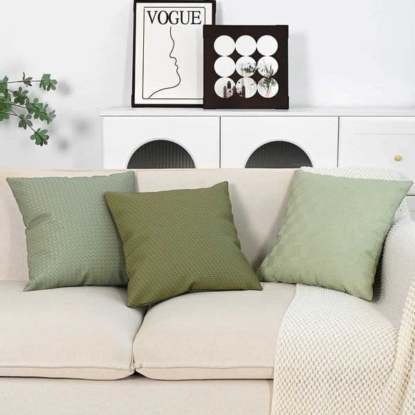 BUYNOW Solid Green PU Leather Pillowcase Simple Elegant Pastoral Fresh Cottage Cushion Cover Home Bedroom Decor cojines parasalaW251126