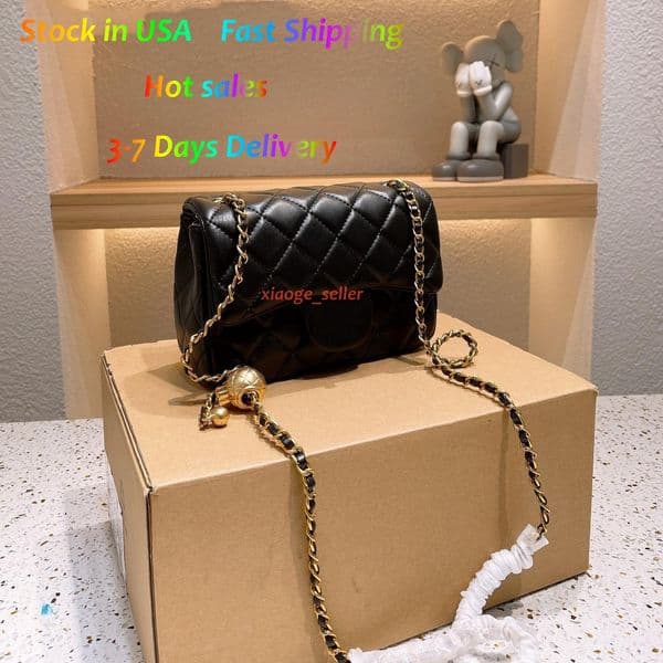 US warehouse White shoulder bag crossbody designer bags classic wallet on chain caviar black bag simple fashion classical luxury handbag multi colors