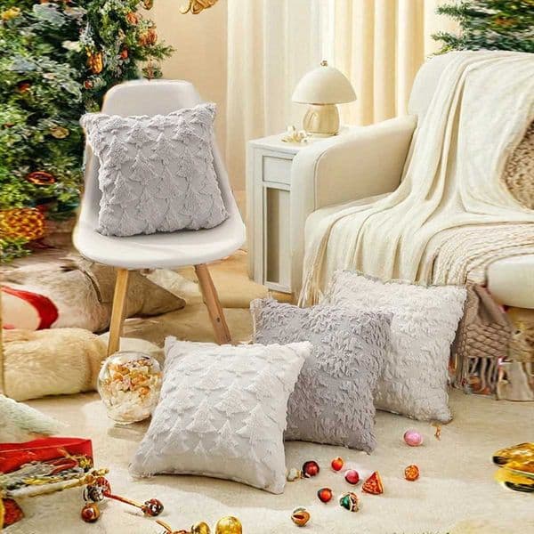 1pc Christmas Decorative Throw Pillow Covers Soft Fluffy Pillowcases for Home Dcor Pillow Covers for Couch BedroomW251126