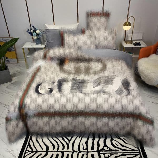 Luxury Designer Letter Bedding Sets 4Pcs/Set Bee Printed Silk Queen King Size Duvet art Cover Bed Sheet Fashion Pillowcases Comforter Covers Free Shipping