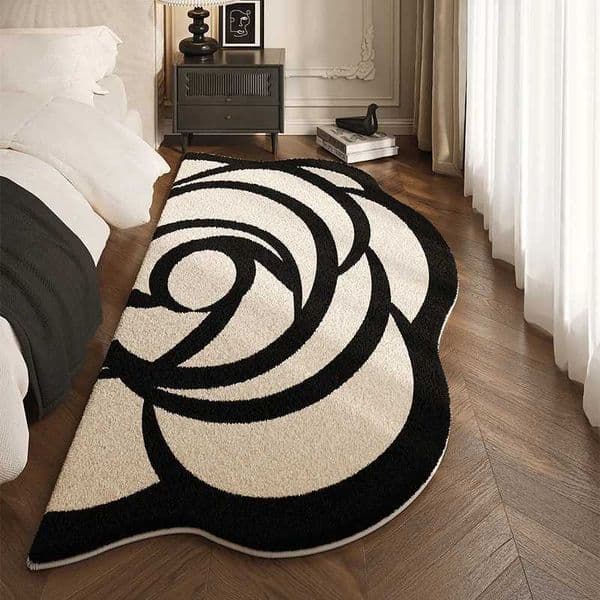 VIKAMA French bedside rugs new luxury carpet bedroom light luxury premium sense of short plush room fall-proof master bedroom floor matW251126