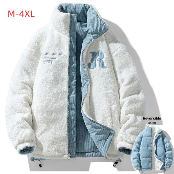Winter Fashion Mens Jacket Double-sided Wear Warm Winter Corduroy Cotton Clothing Mens and Womens Fleece Jacket Thick 251125