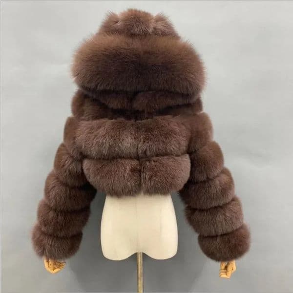 Autumn Furry Cropped Faux Fur Coats Jacket Fluffy Top Coat Hooded Straight Short Winter Jacket Fashion Streetwear w251110