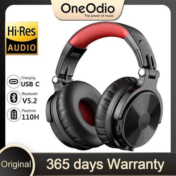 Oneodio Pro C Wireless 52 Headphones Over Ear With Microphone Hi-Res Audio WiredWireless Headset 110h Playtime AACM251126