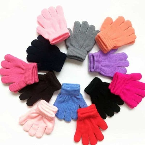 Toddler Boy Girl Plush Lining Knitted Full Finger Gloves Outdoor Winter Warm Mitten for 2 3 4 5 6 Years Old Children AccessoriesW251126