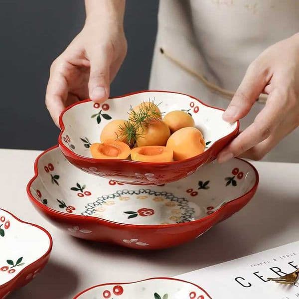 New Retro ry Plate Ceramic Dish Plate Dinner Plate Salad Fruit Plate Snack Breakfast Dessert Bowl Tableware Soup Bowl H251126