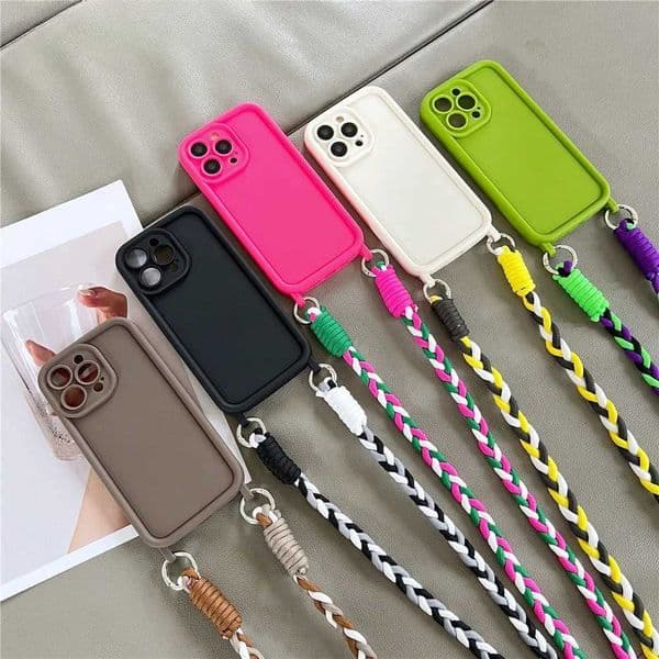 Luxury Matte Liquid Silicone Crossbody Necklace Cord Lanyard Soft Case For iPhone16 14 Pro Max 15 13 12 11 XS Shockproof Cover C251126