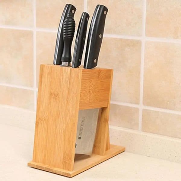 Kitchen Knife Block Stand Multifunctional Bamboo Cutter Rack Holder Multifunctional Knife Storage Rack For Kitchen Supplies 251126