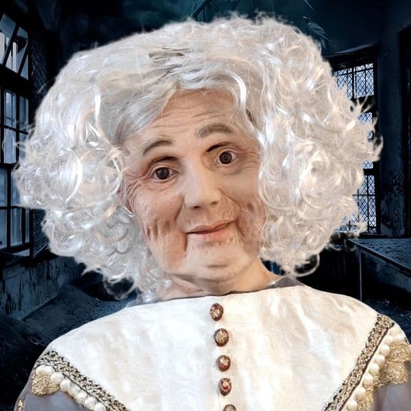 White haired old lady latex facial mask activity chin carnival Halloween party horror longevity grandma witch mask grandma role play costume props 250424