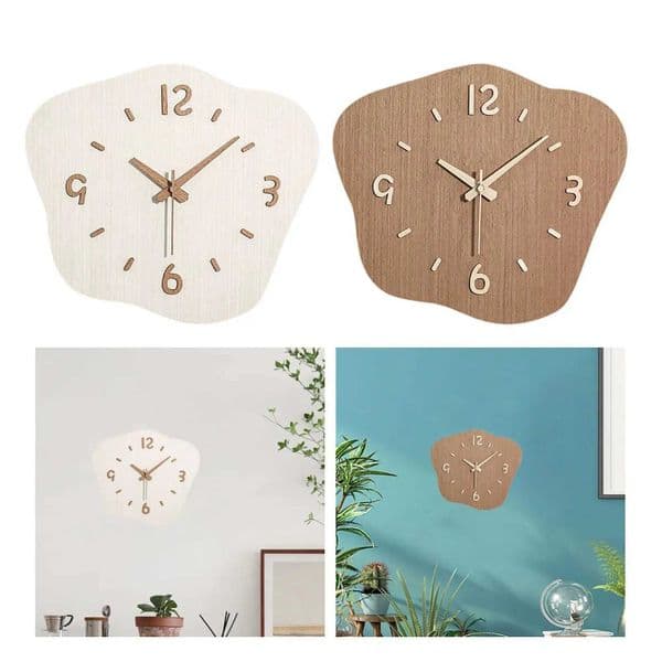Wall Clock Irregular Clock Hanging Ornament Wall Decor for Dining Room Apartment M260325