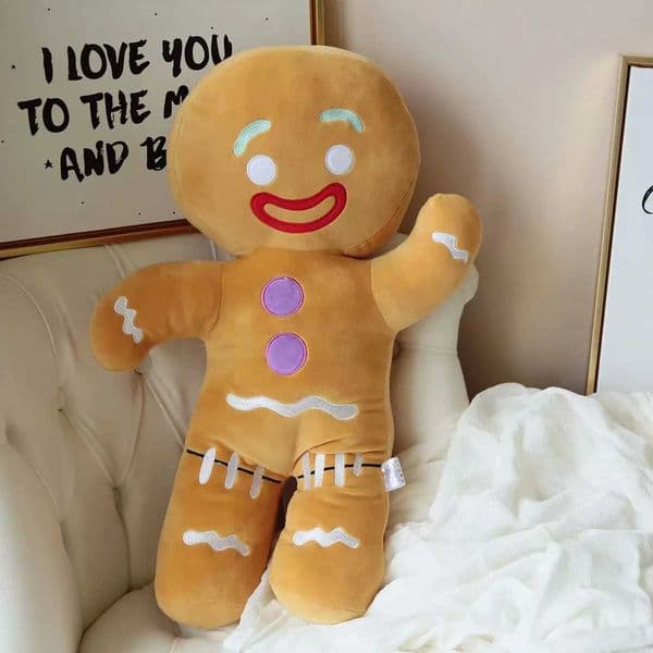 30-60cm Cartoon Cute Gingerbread Man Plush Toys Pendant Stuffed Appease Doll Biscuits Man Pillow Reindeer GiftsT251126