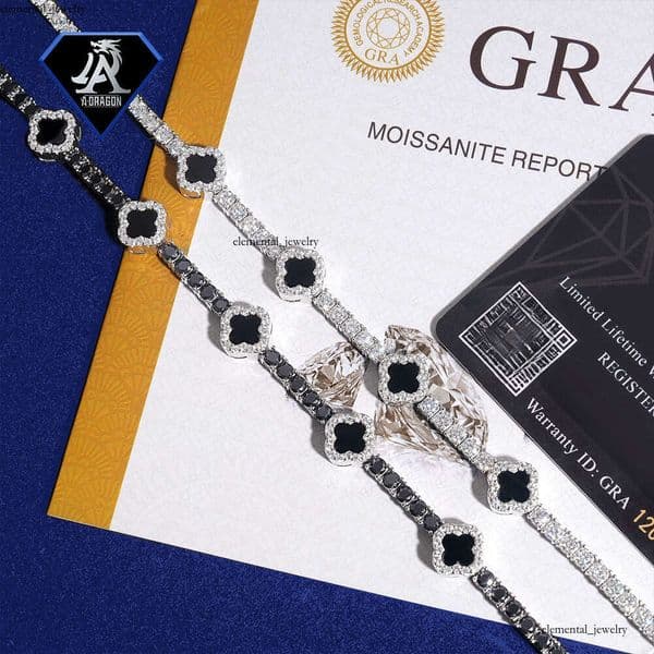Fashionable 3mm Silicon Stone Tennis Bracelet, VVS Moissanite Cut Contrast Sparkling on 925 Silver Chain, Suitable for Any Occasion f9